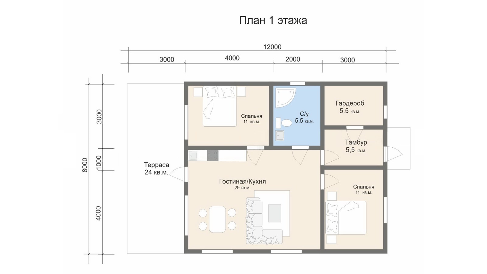 Каркасный дом БАРН 96 - Каркасный Дом Рус – Каркасный Дом Рус